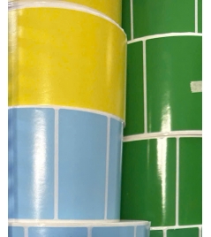 Giấy decal in tem mã vạch màu xanh lá 100mm x 100mm